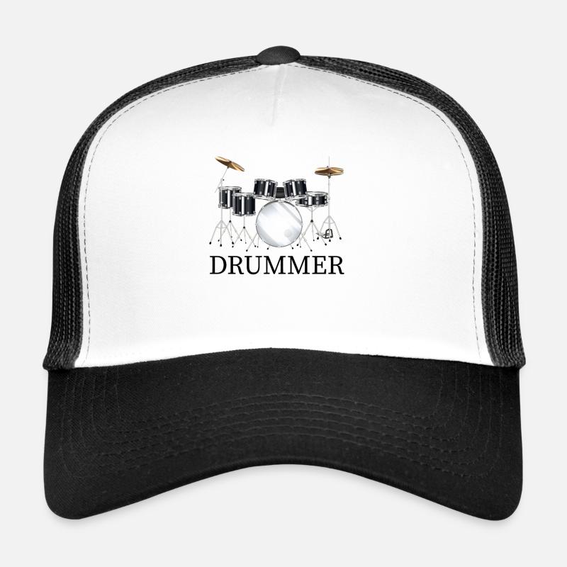 Schlagzeuger Schlagzeug Drum Drums - Trucker Cap - Weiß/Schwarz