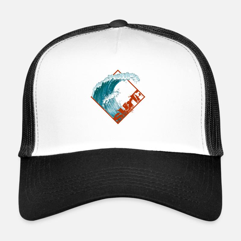 Surfeurs surfeurs surfeurs - Casquette trucker  - blanc/noir