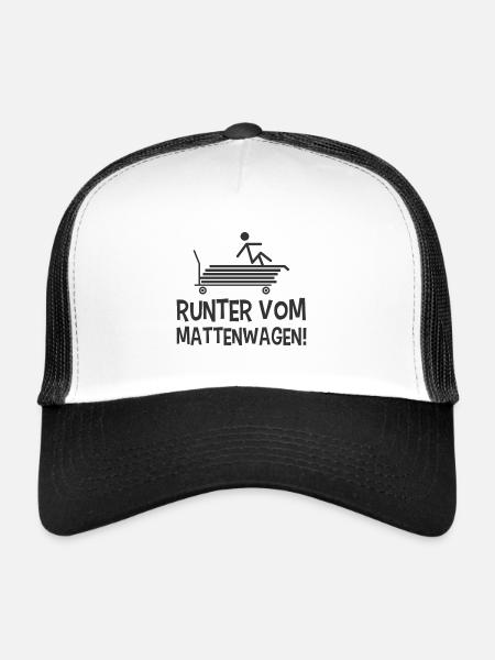Mattenwagen Sportlehrer - Trucker Cap - Weiß/Schwarz