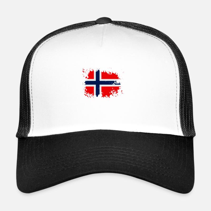 Norway Flag Splash - Trucker Cap - white/black