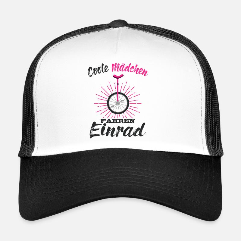 Einrad Mädchen - Trucker Cap - Weiß/Schwarz