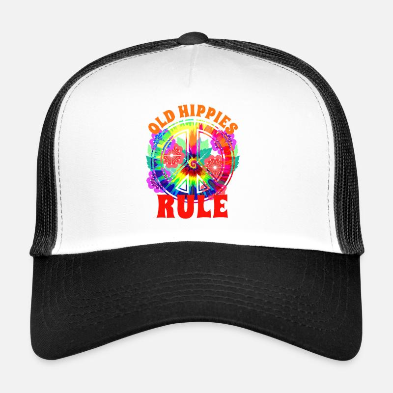 Peace sign hippie flowers Trucker Cap