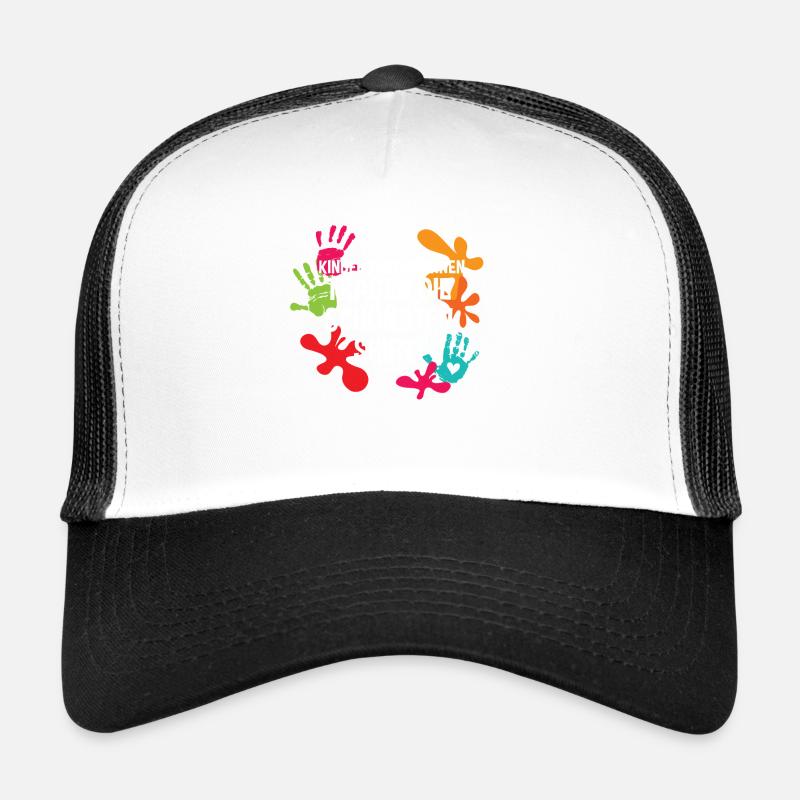 Kindergärtnerin Kindergarten Pädagogen - Trucker Cap - Weiß/Schwarz