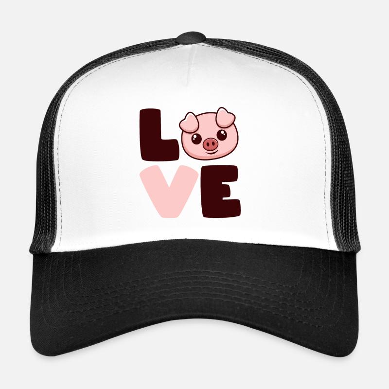 Les cochons aiment - Casquette trucker  - blanc/noir