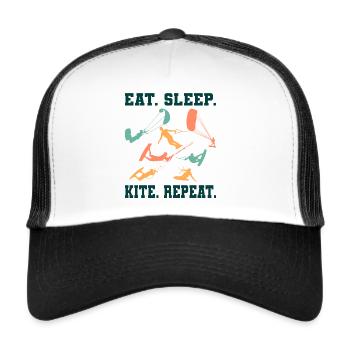 EAT SLEEP KITE - Casquette trucker  - blanc/noir - Devant