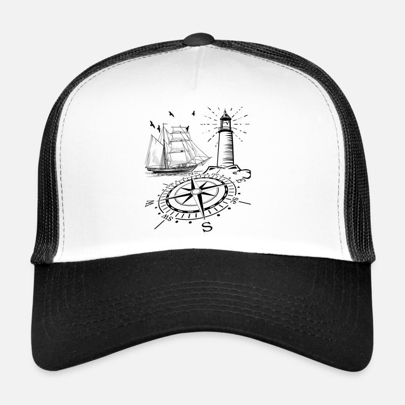 Maritime lighthouse compass sailing ship Trucker Cap