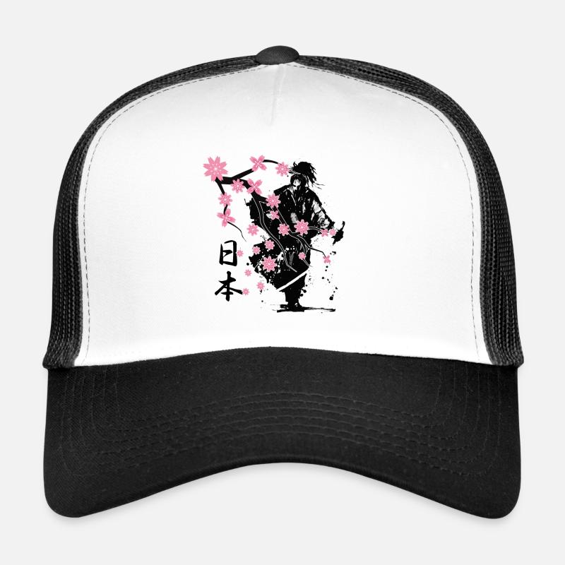 Samurai Krieger Sakura Blumenstil Trucker Cap