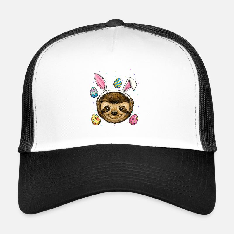 Easter Bunny Sloth Easter Sloth Sloth Lazy Cute Sl Trucker Cap
