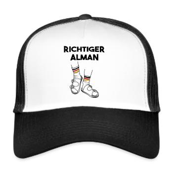 Richtiger Alman - Trucker Cap - Weiß/Schwarz - Vorne