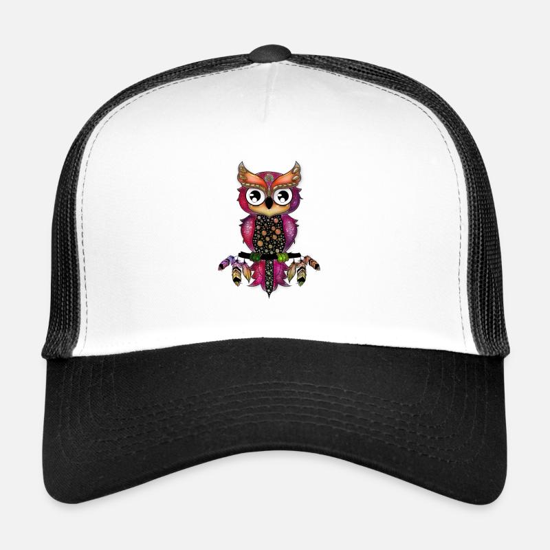 Hibou élégant mignon - Casquette trucker  - blanc/noir