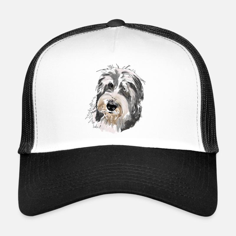 Bearded Collie - Trucker Cap - Weiß/Schwarz