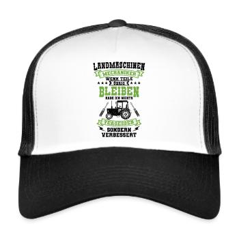 Landmaschinen Mechaniker - Trucker Cap - Weiß/Schwarz - Vorne