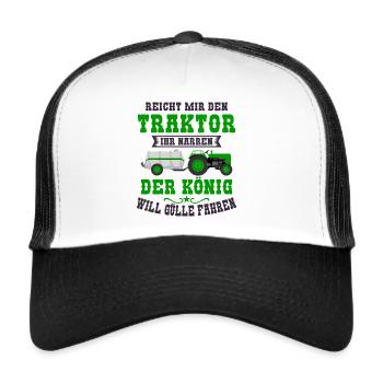 Landwirt Gülle fahren - Trucker Cap - Weiß/Schwarz - Vorne