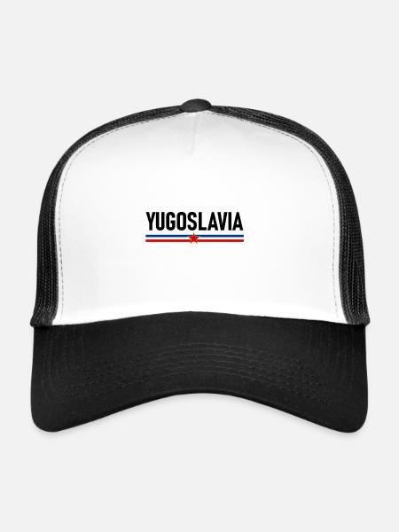 Yugoslawien Albanien Albaner - Trucker Cap - Weiß/Schwarz - Vorne