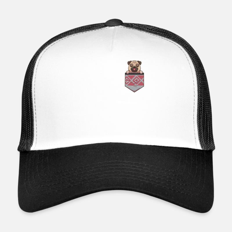 Mops - Trucker Cap - Weiß/Schwarz