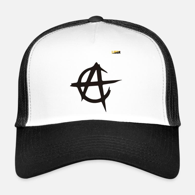 Ancap Flag Sort - Trucker cap - hvid/sort