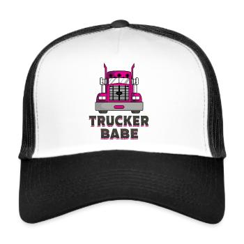 Trucker babe - Trucker Cap - white/black - Front