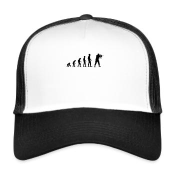 Evolution desmenschen Soldat Kämpfer Waffe - Trucker Cap - Weiß/Schwarz - Vorne