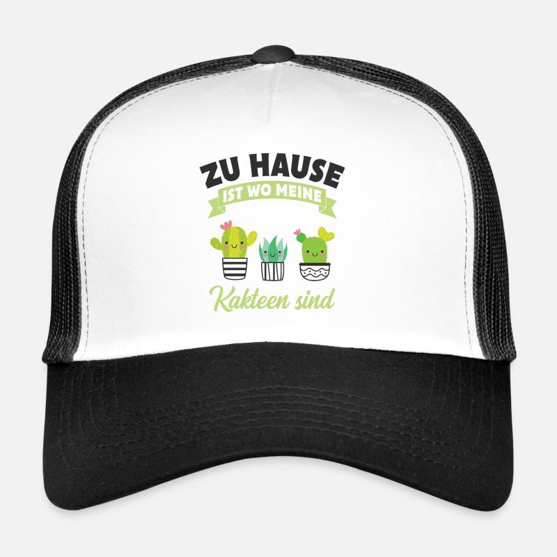 Kaktus - Trucker Cap - Weiß/Schwarz