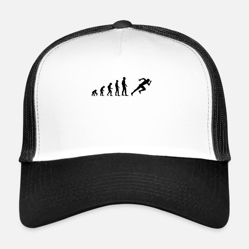 Courir sprint de l'évolution humaine - Casquette trucker  - blanc/noir