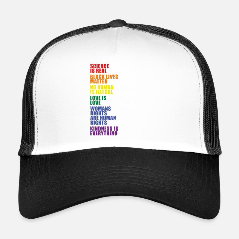 LGBT Pride equality no human is illegal Trucker Cap