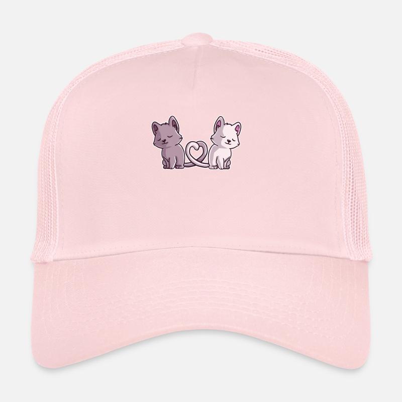 L’amour du chat – Deux cœurs, une queue Casquette trucker 