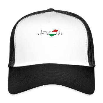 Ungarn Herzschlag - Trucker Cap - Weiß/Schwarz - Vorne