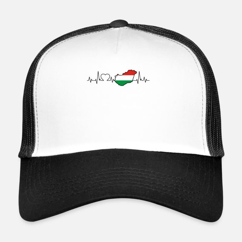 Ungarn Herzschlag - Trucker Cap - Weiß/Schwarz