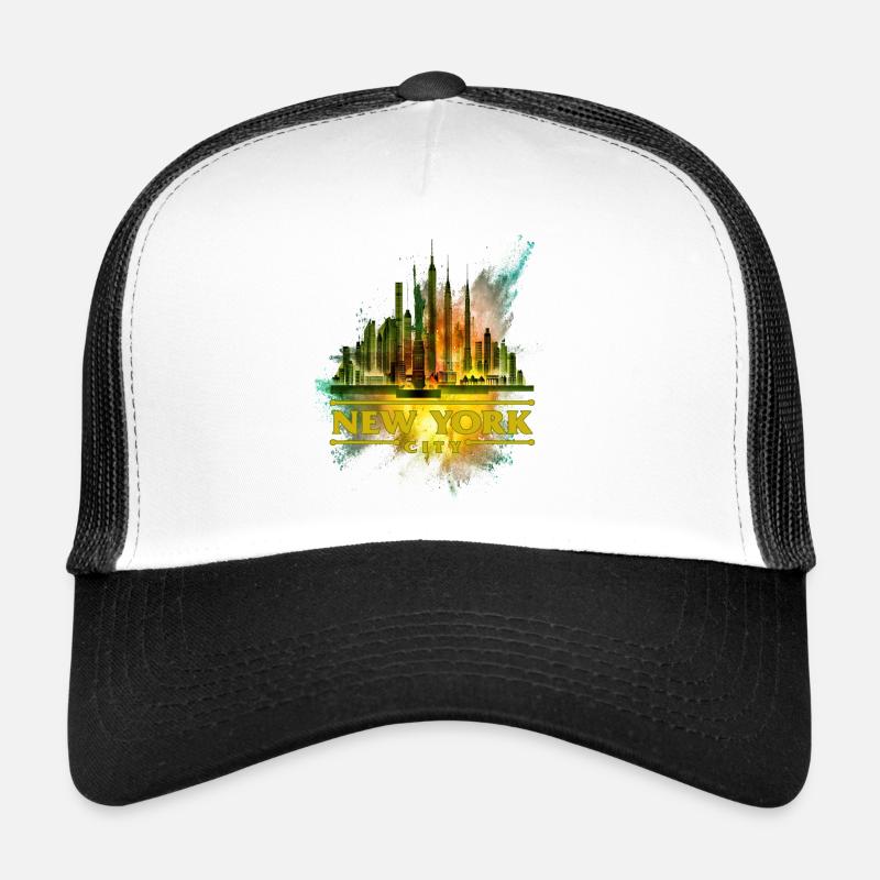 New York - Trucker Cap - Weiß/Schwarz