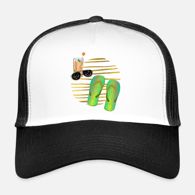 Sommer, Strand und Sonne. - Trucker Cap - Weiß/Schwarz
