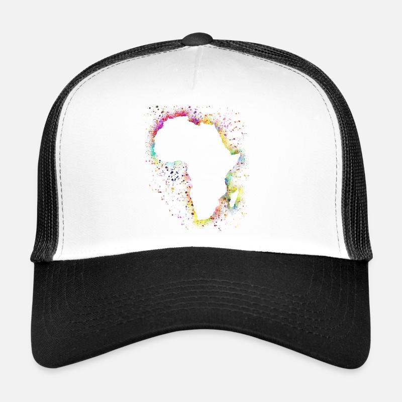 Afrika - Trucker Cap - Weiß/Schwarz