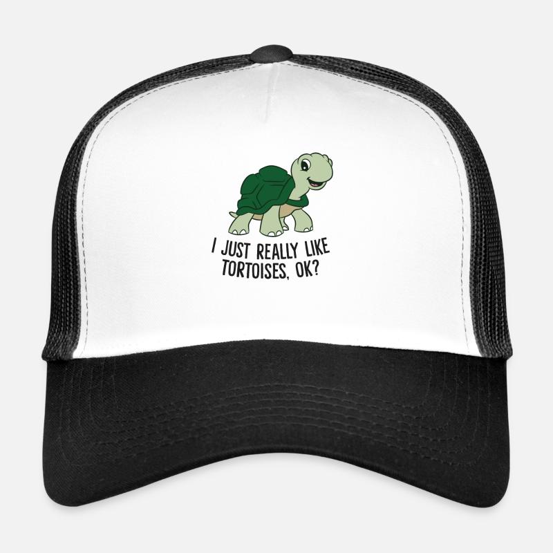 I Just Really Like Tortoises Ok Cute Tortoise - Trucker Cap - white/black