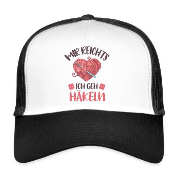 Häkeln - Trucker Cap - Weiß/Schwarz - Vorne