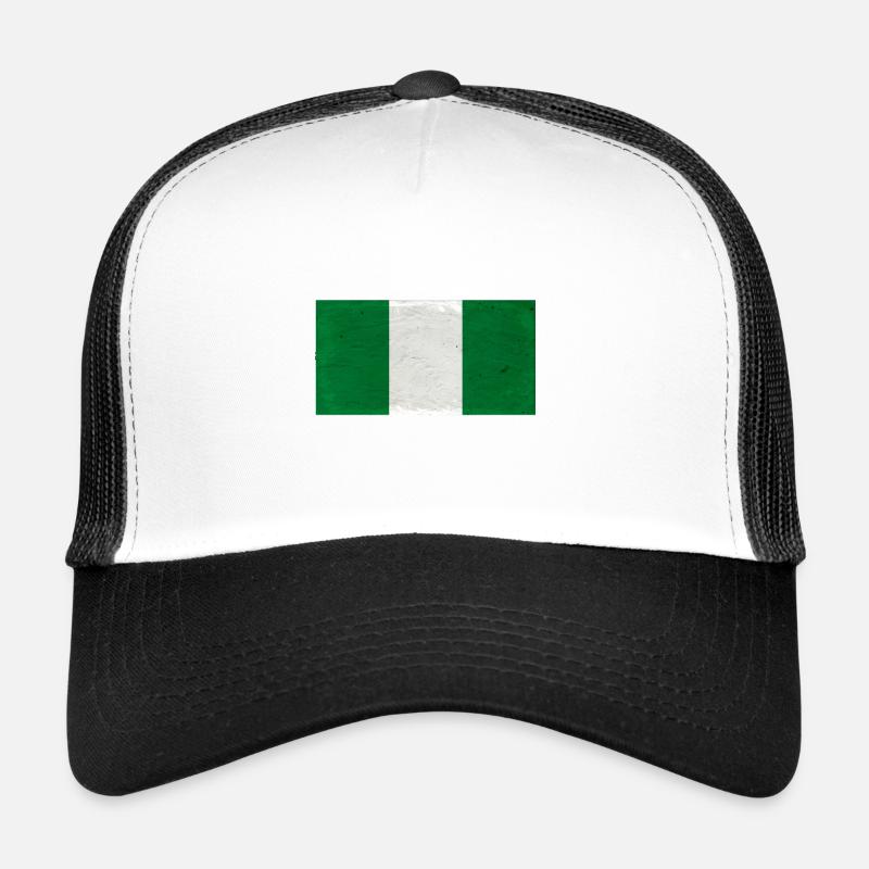 Nigeria's Flag Texture - Trucker Cap - white/black