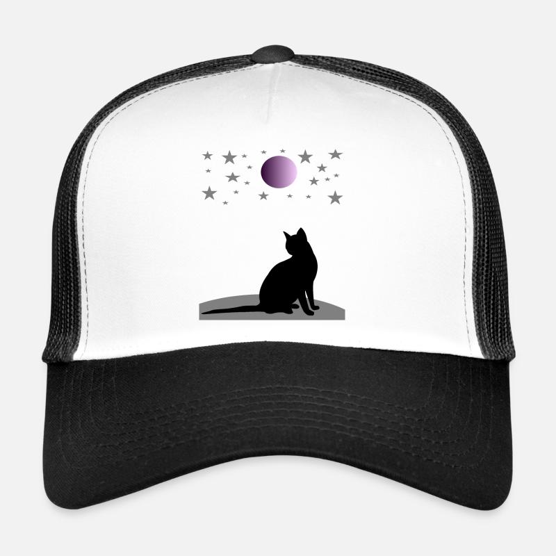 Sternenhimmel mit Mond und Katze Trucker Cap
