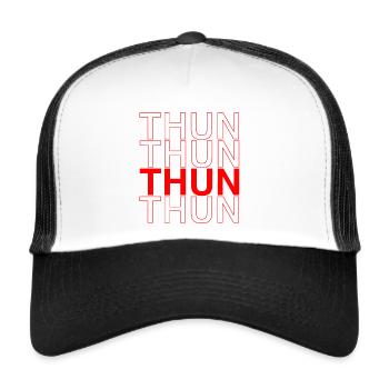 THUN Design - Rote Schriftkunst - Trucker Cap - Weiß/Schwarz - Vorne