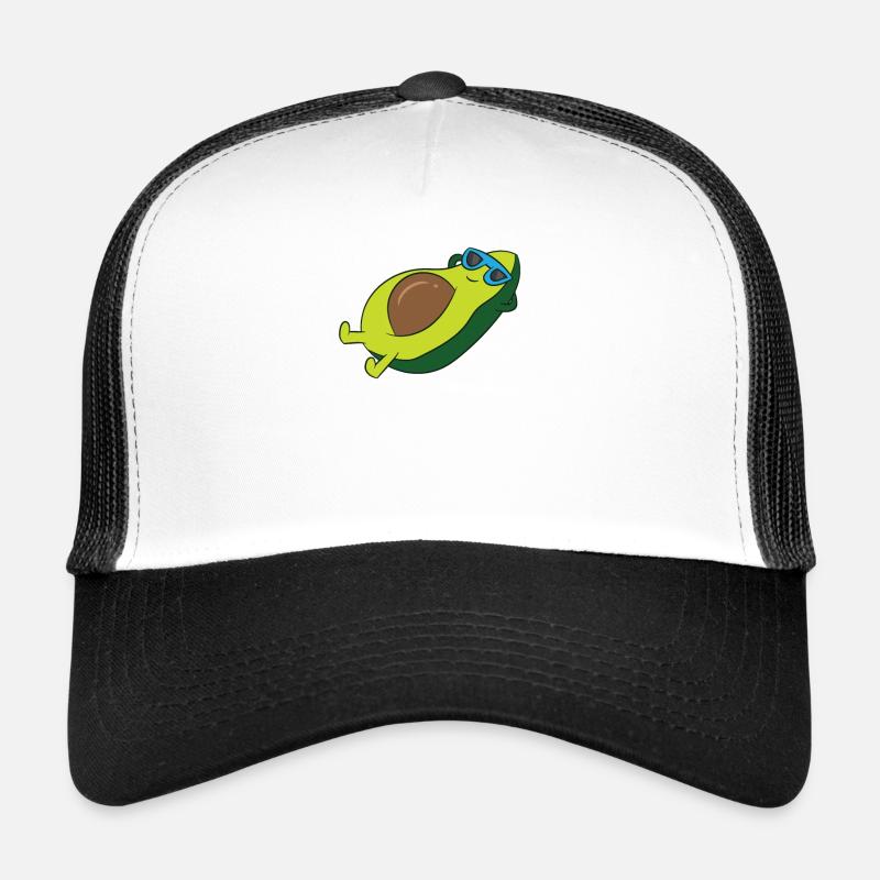 Avocado Mit Sonnenbrillen Gemüse Avocado - Trucker Cap - Weiß/Schwarz