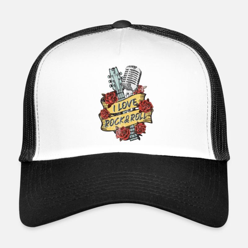 Rock and Roll - Trucker Cap - Weiß/Schwarz