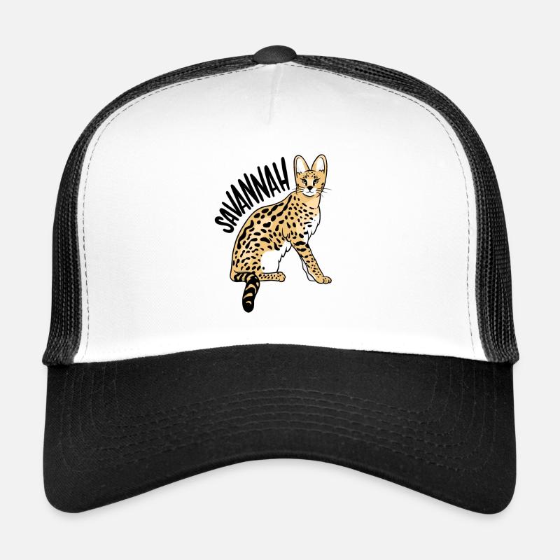 Savannah chat lynx chat sauvage - Casquette trucker  - blanc/noir