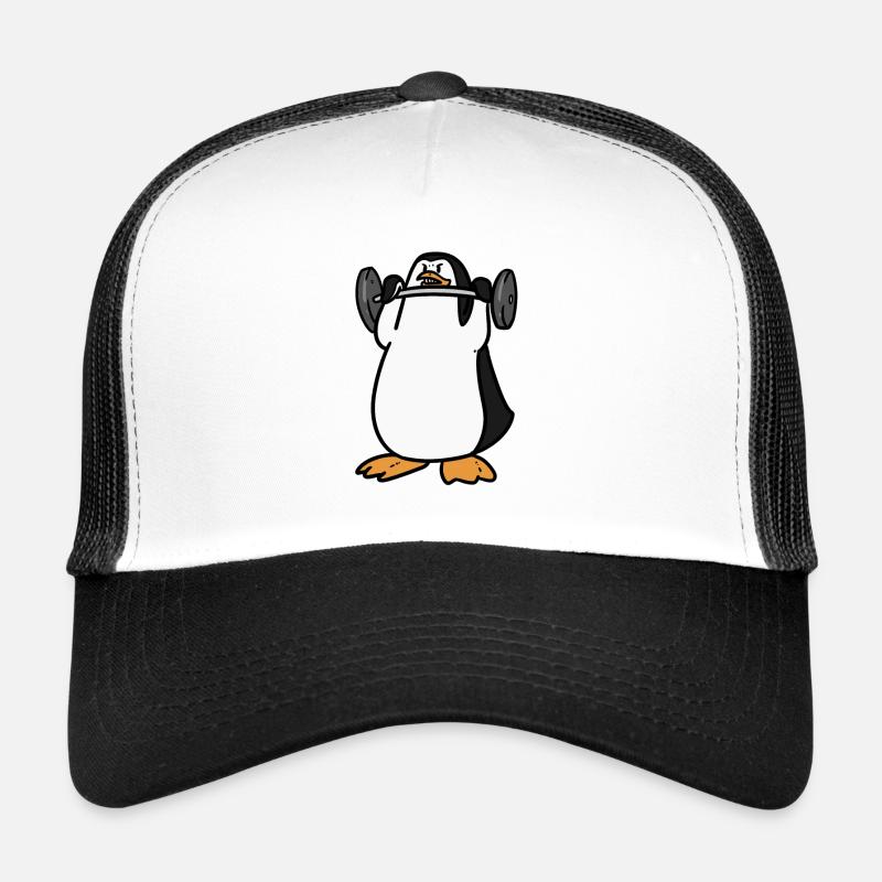 Haltère de pingouin de musculation drôle Casquette trucker 