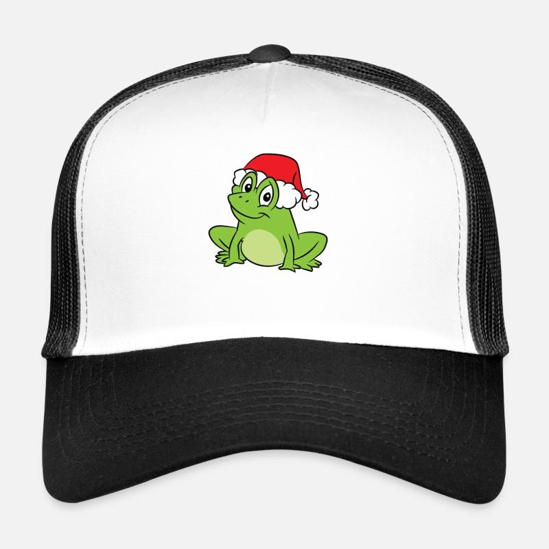 Frog With Santa Hat Funny Frogs Merry Christmas Trucker Cap