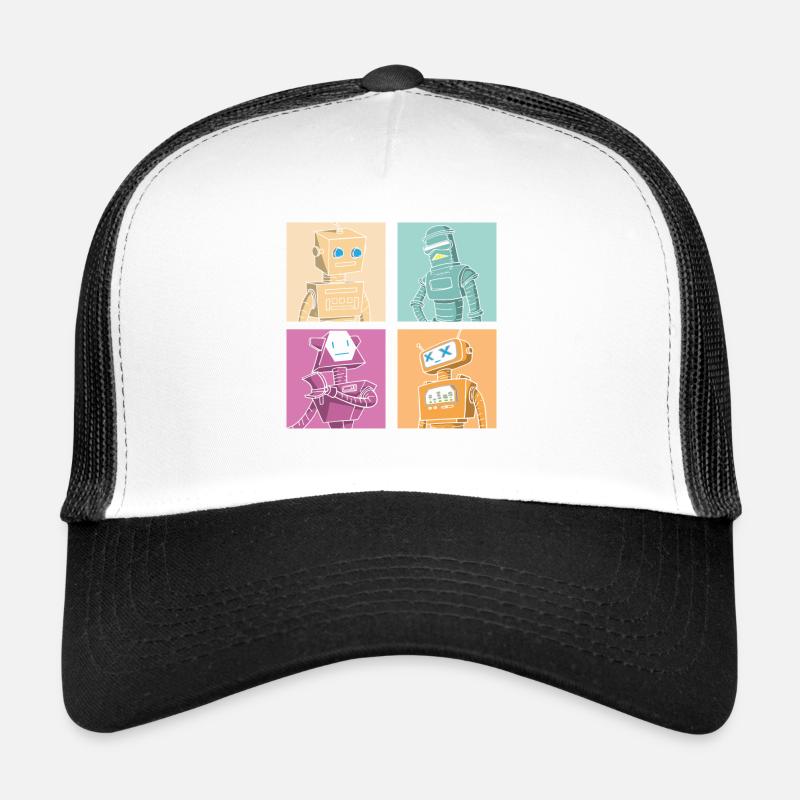 Roboter Robot - Trucker Cap - Weiß/Schwarz