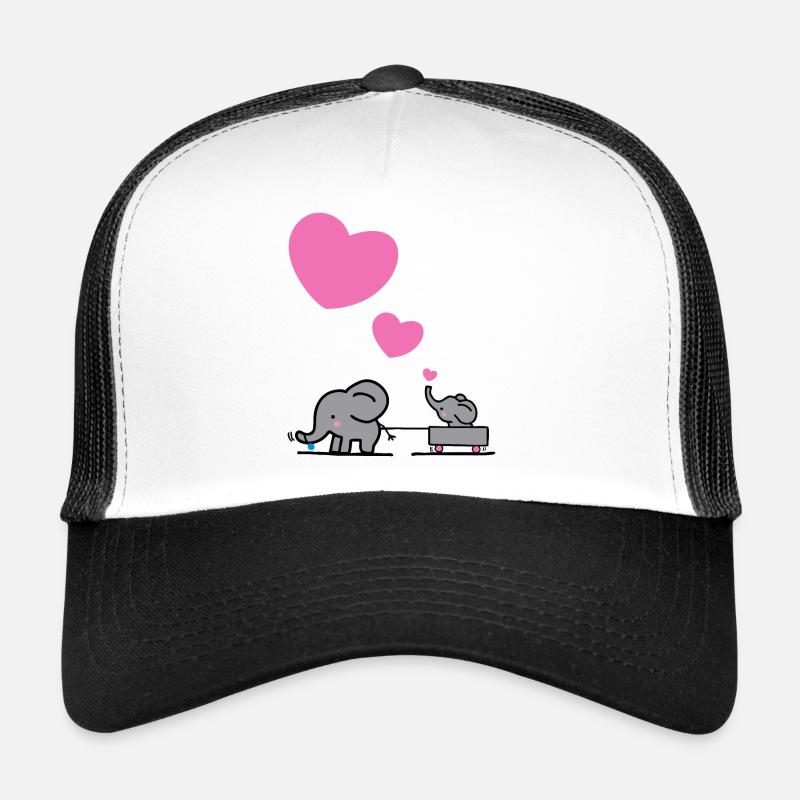 Big elephant draws little elephants with a heart Trucker Cap