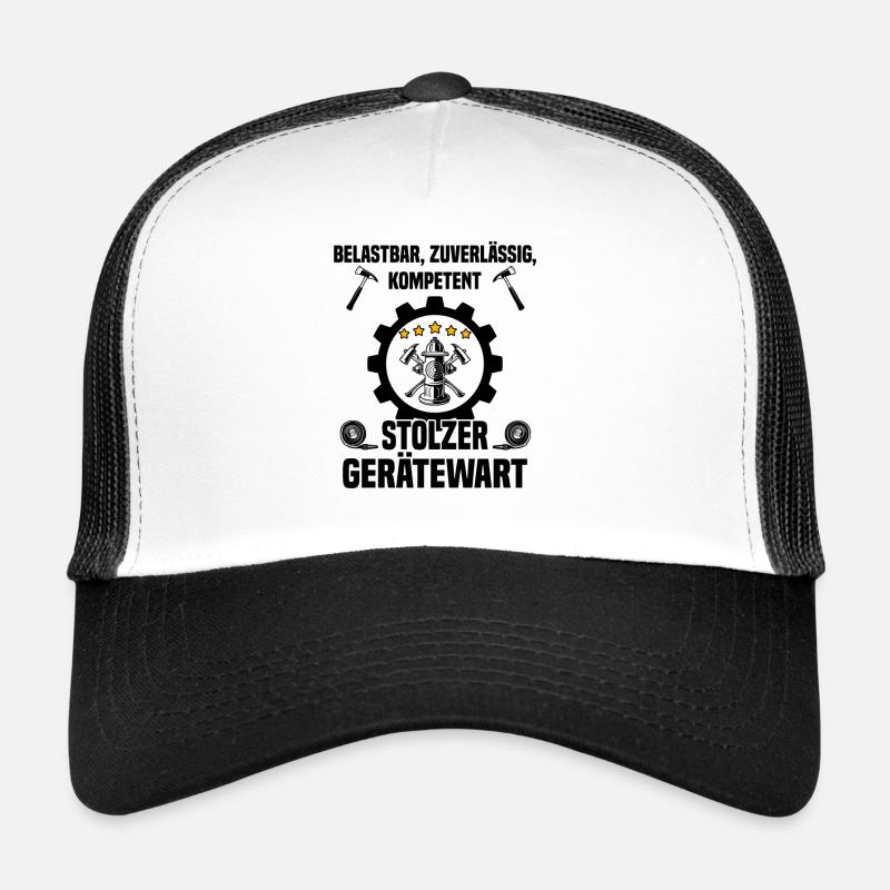 Stolzer Gerätewart Freiwillige Feuerwehr Beruf - Trucker Cap - Weiß/Schwarz