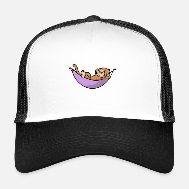 Singe drôle sur hamac en vacances Casquette trucker 