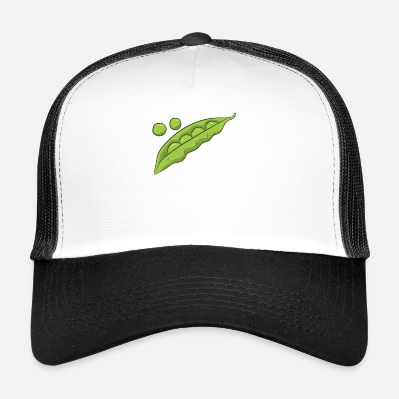 Erbsen Gemüse Geschenk Erbsen Kostüm - Trucker Cap - Weiß/Schwarz