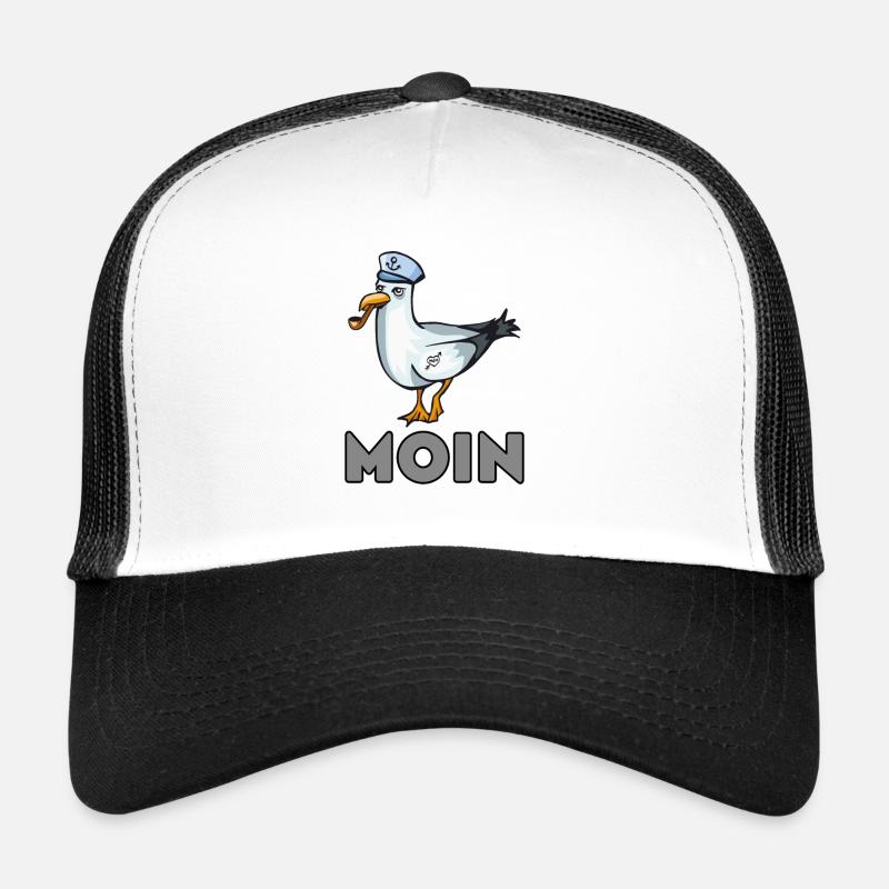 Hamburg Moin Matrose Möwe Geschenkidee Norddeutsch - Trucker Cap - Weiß/Schwarz