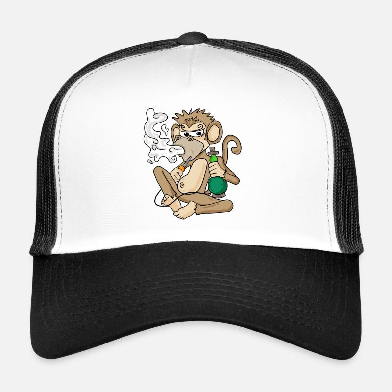 Shisha water pipe smoking monkey Trucker Cap