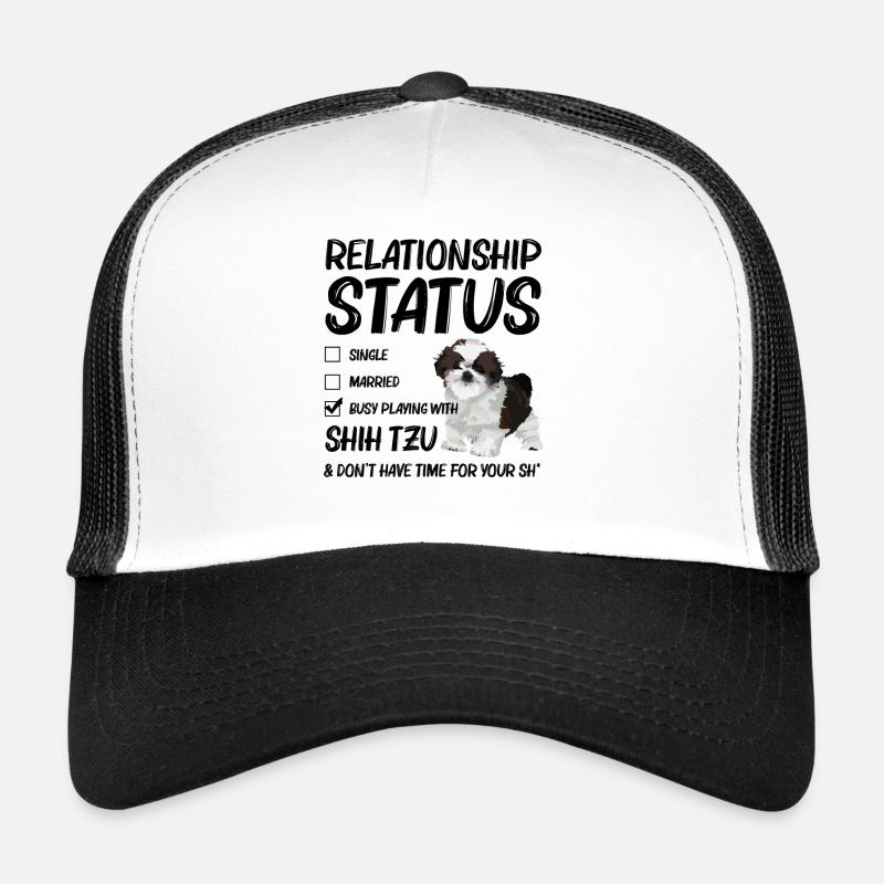 Statut de la relation occupé à jouer avec mon Shih Tzu Casquette trucker 