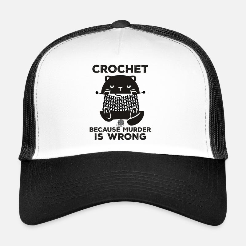 Crochet Because Murder Is Wrong Trucker Cap